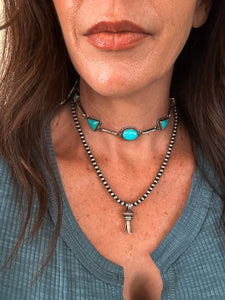 5 Stone Kingman Turquoise Necklace